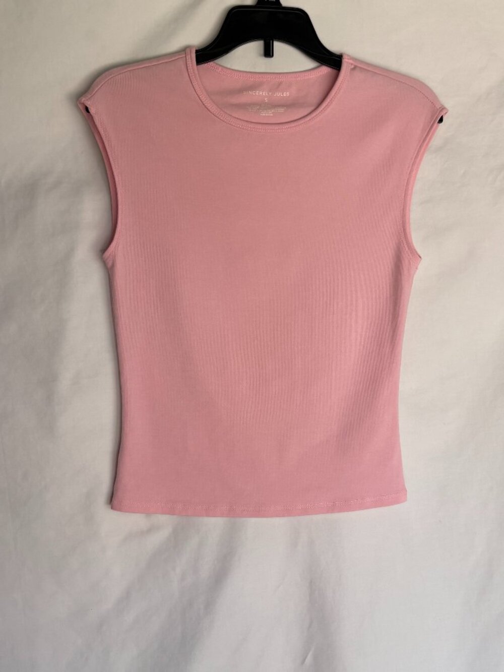 Sincerely Jules Pink Modal Blend Sleeveless Tank Top Small